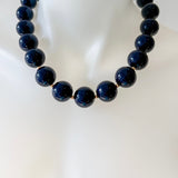 Acrylic & CCB Ball Necklace - Navy