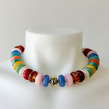 Acrylic Necklace With Beaded Chain