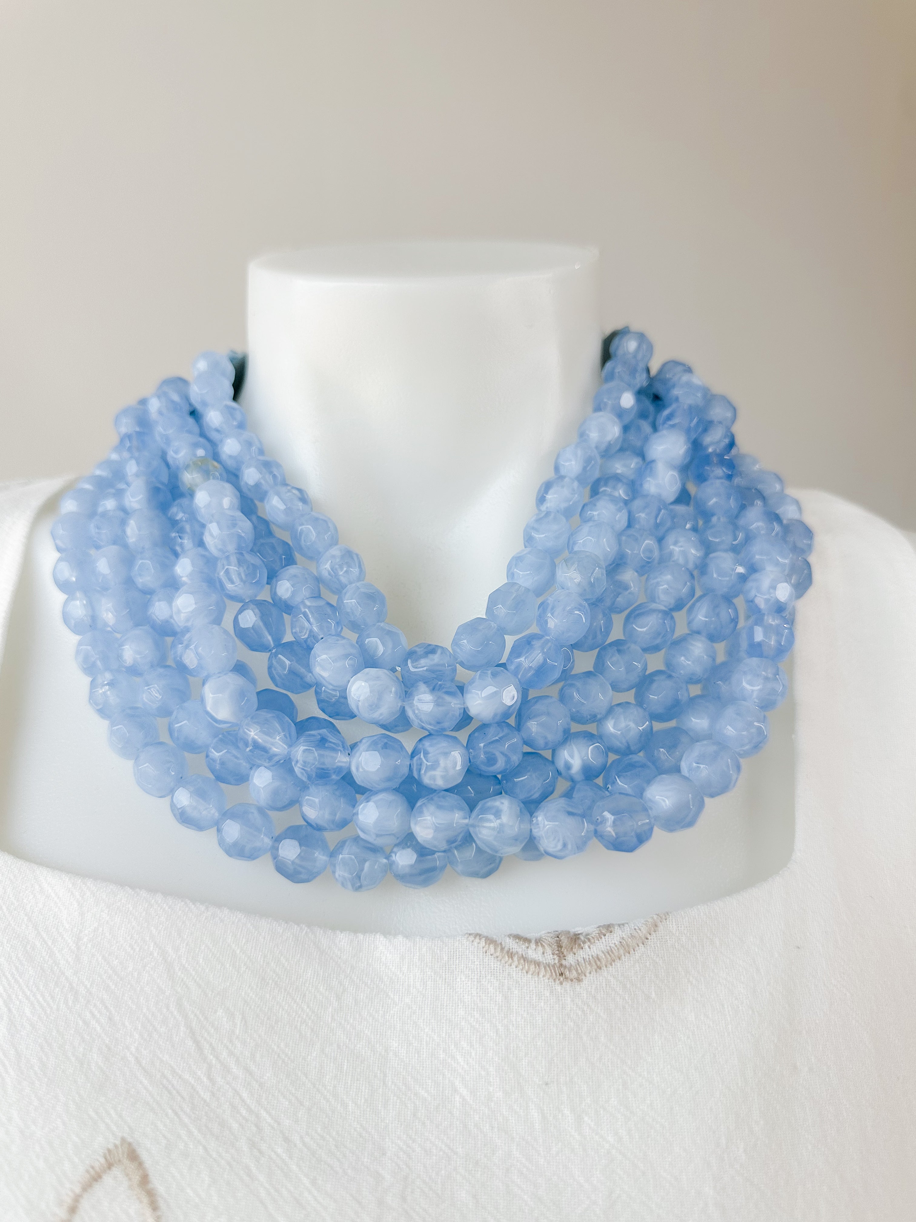 Agate Bead Necklace Periwinkle