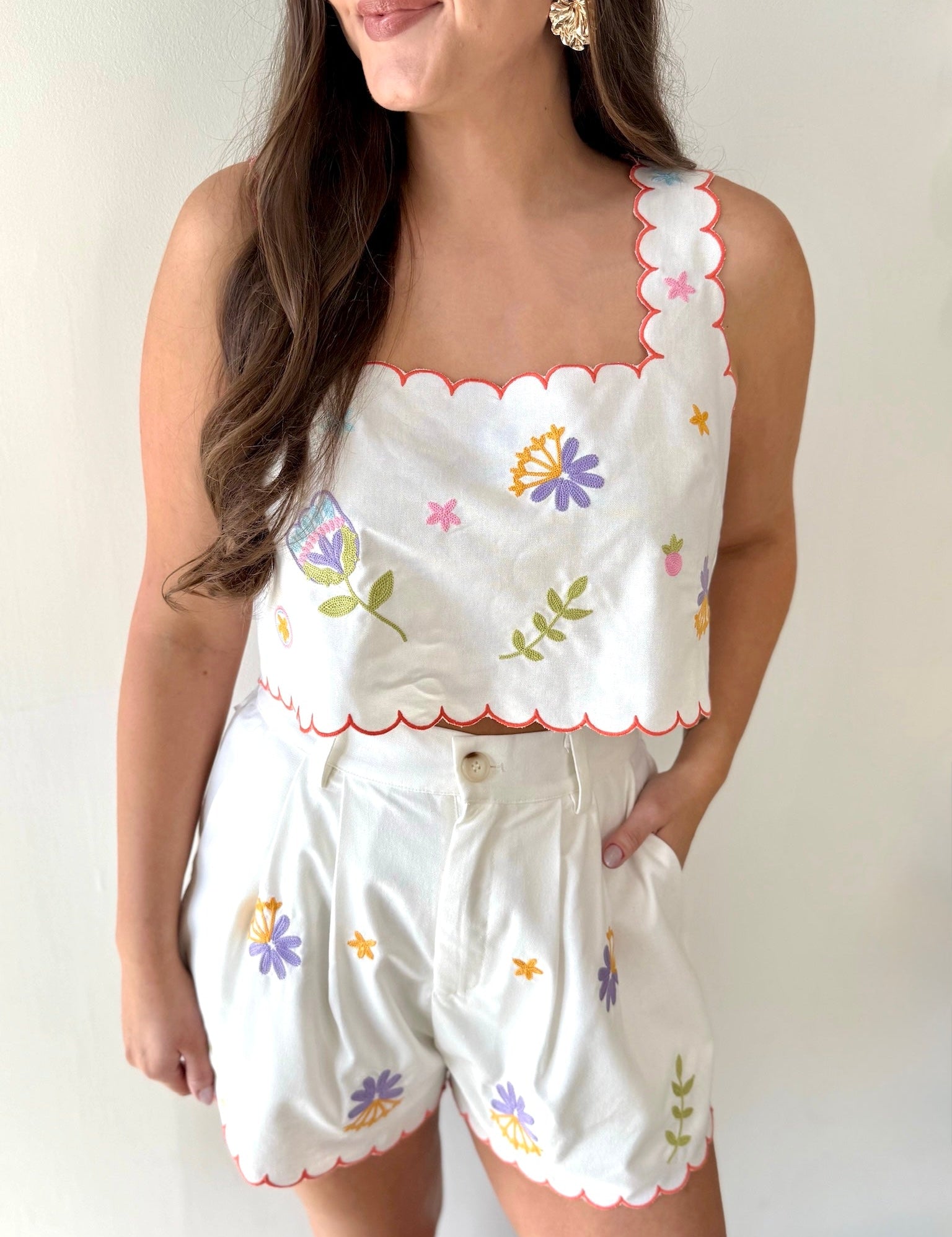 Alegra Embroidered Top & Short Set