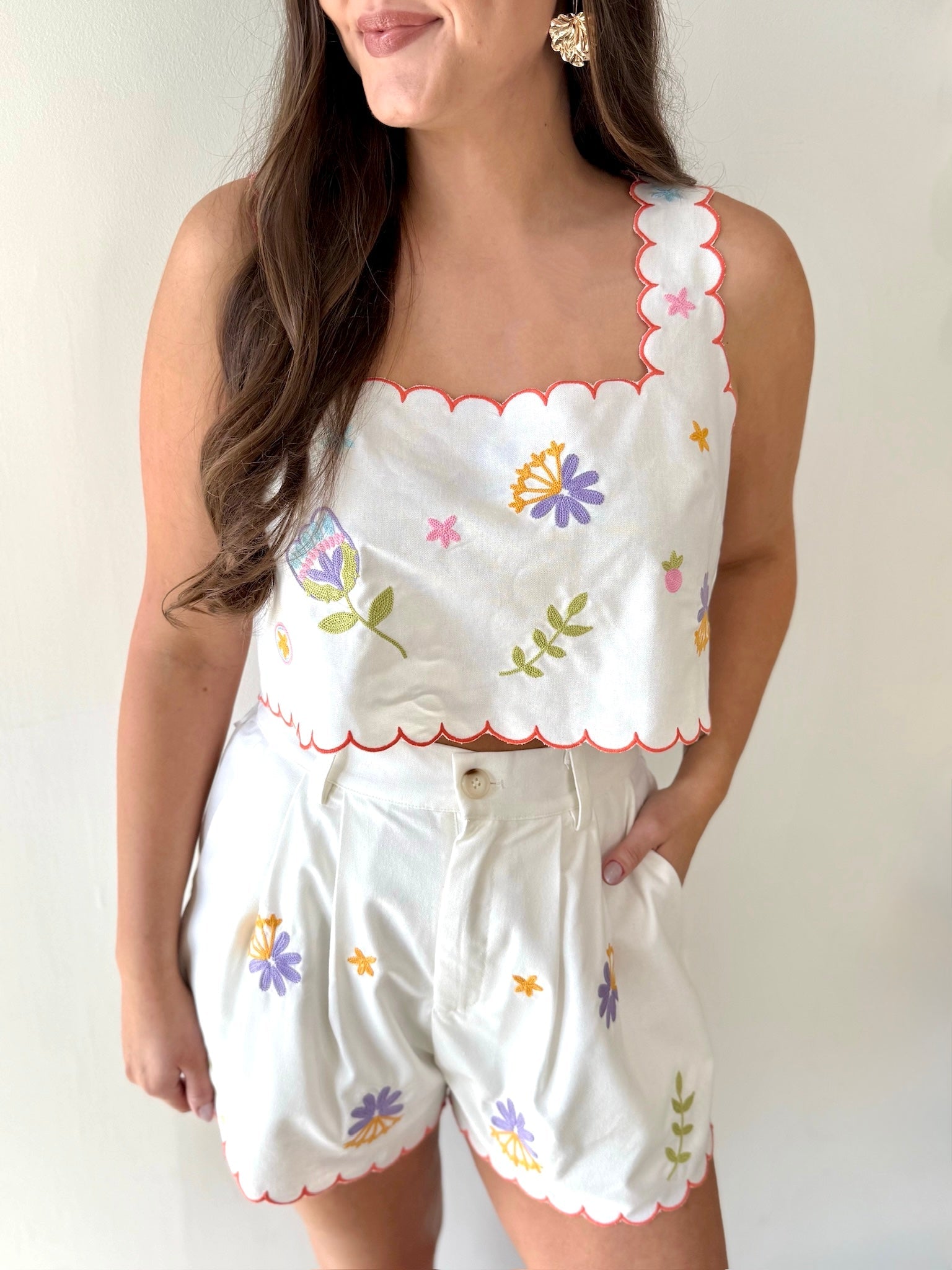 Alegra Embroidered Top & Short Set