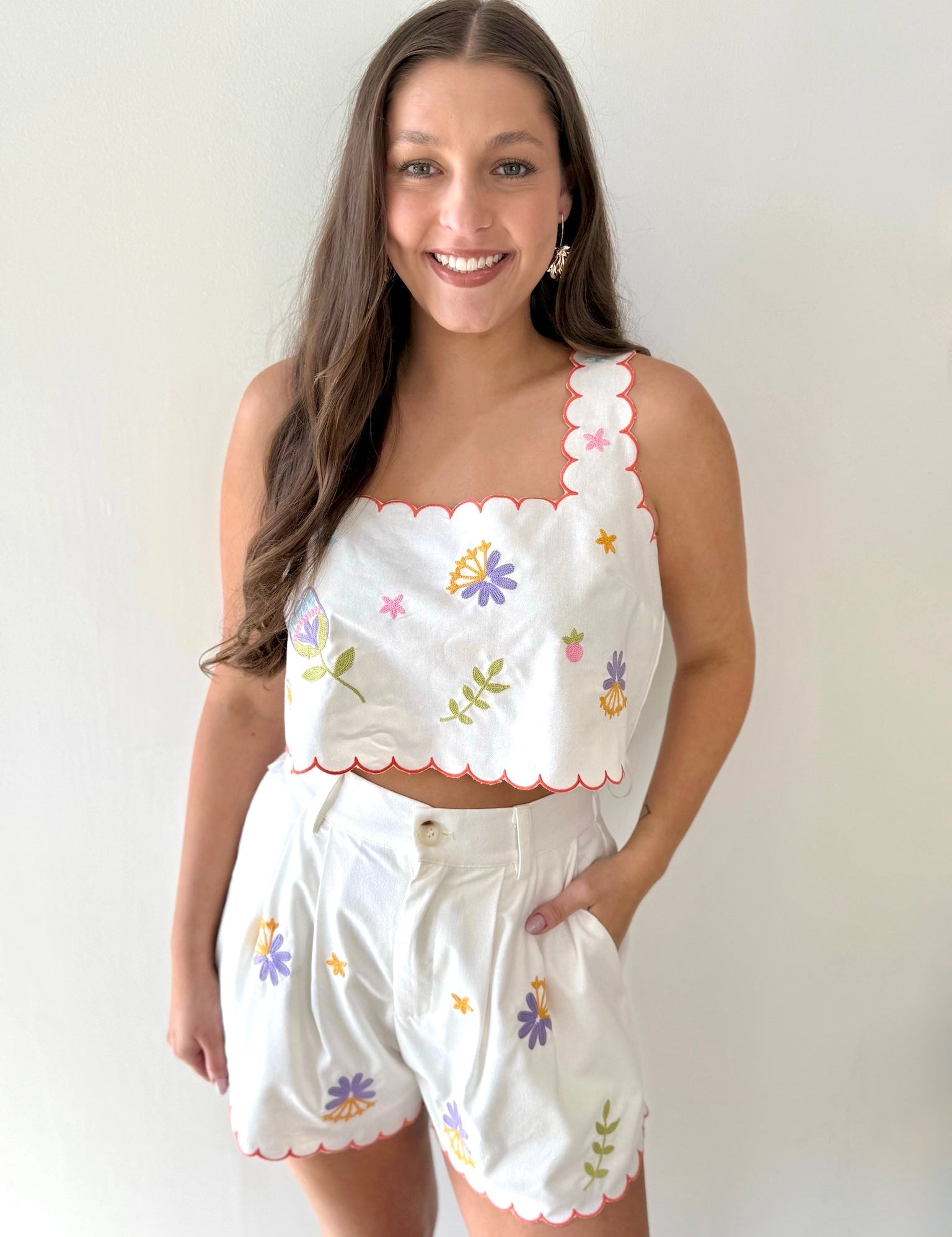 Alegra Embroidered Top & Short Set