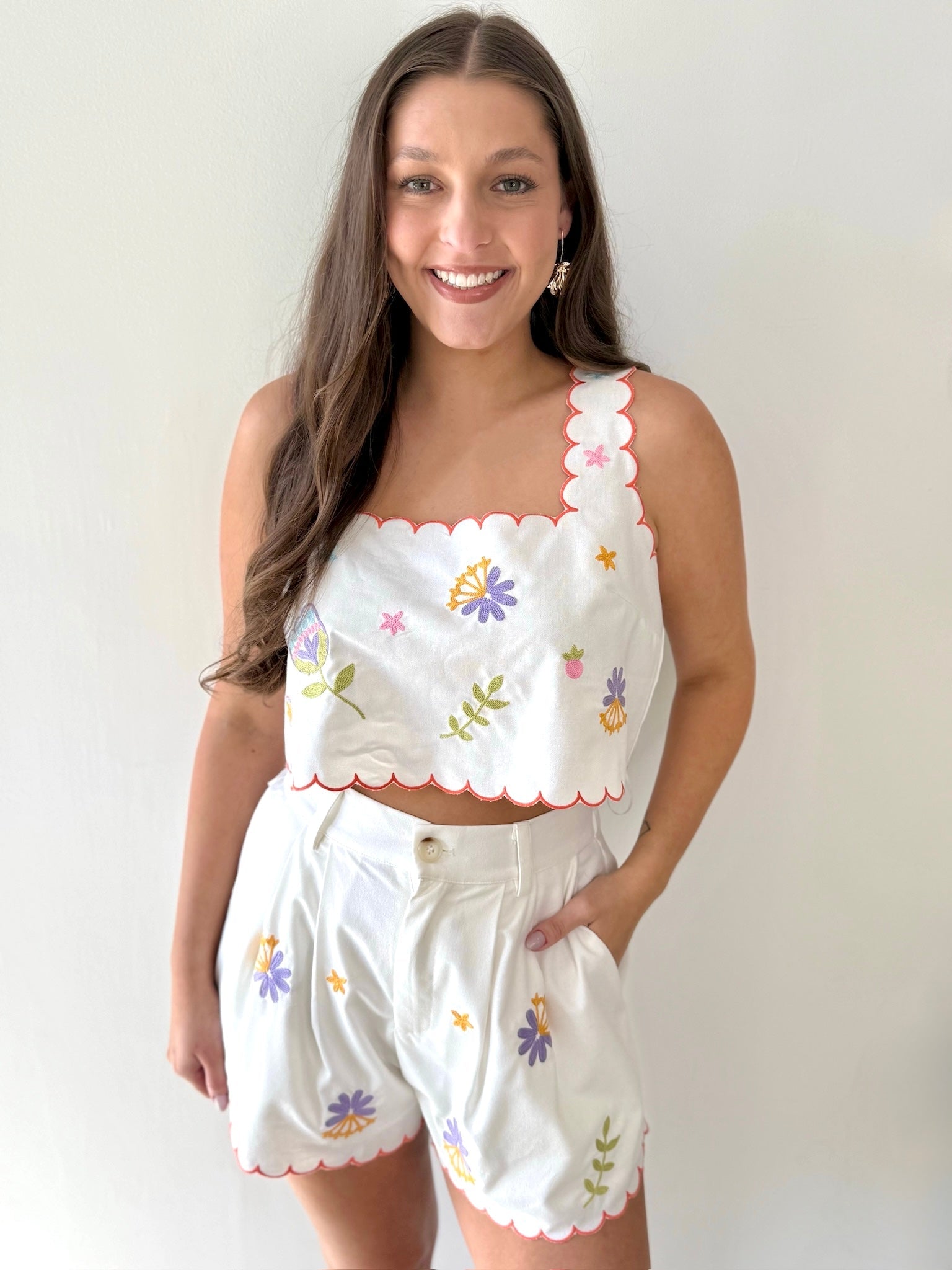 Alegra Embroidered Top & Short Set