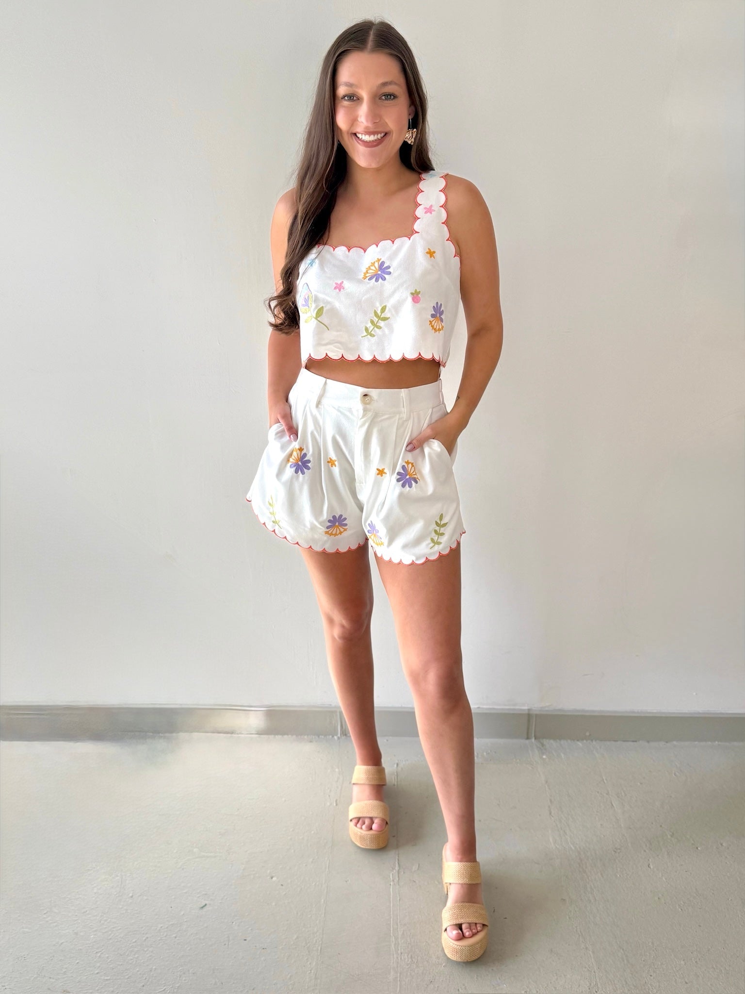 Alegra Embroidered Top & Short Set