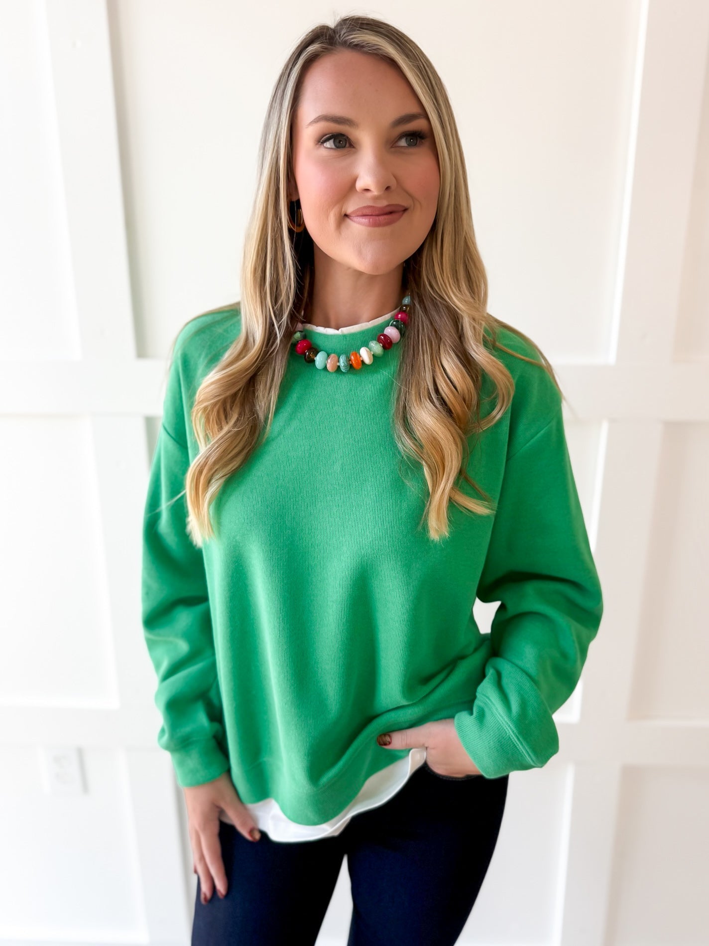 Always On Crew Sweater - Green