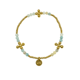 Amazonite & Gold Bead Cross Bracelet