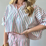 Amelia Top & Short Set - Pink & Green