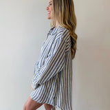 Analeira Navy Stripe Top Cover Up