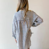 Analeira Navy Stripe Top Cover Up