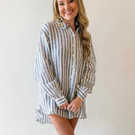 Analeira Navy Stripe Top Cover Up