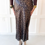 Animal High Waist Skirt - Olive