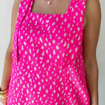 Animal jacquard Strap dress - Hot Pink