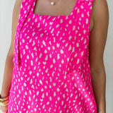 Animal jacquard Strap dress - Hot Pink