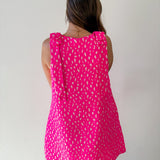 Animal jacquard Strap dress - Hot Pink