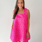 Animal jacquard Strap dress - Hot Pink