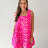 Animal jacquard Strap dress - Hot Pink