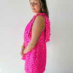 Animal jacquard Strap dress - Hot Pink
