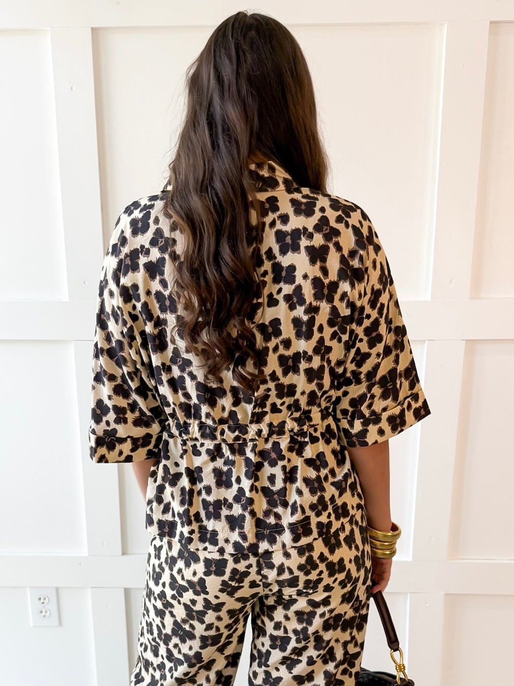 Animal Print Blouse - Ecru