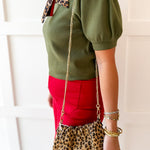 Animal Print & Gold Chain Shoulder Bag