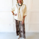 Animal Print Pants - Brown
