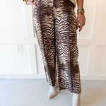 Animal Print Pants - Brown