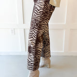 Animal Print Pants - Brown