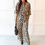 Animal Print Pants - Ecru
