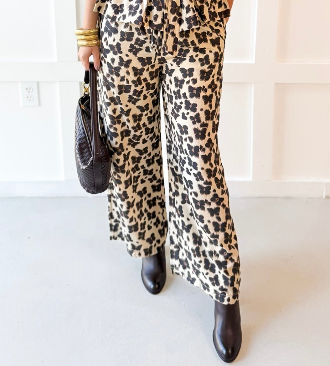 Animal Print Pants - Ecru