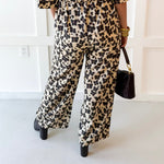 Animal Print Pants - Ecru