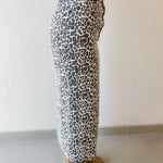 Animal Print Slit Skirt