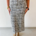 Animal Print Slit Skirt