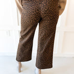 Animal Print Straight Leg Pants - Brown