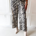 Animal Print Wide Leg - Cream/Grey