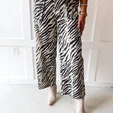 Animal Print Wide Leg - Cream/Grey