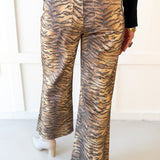 Animal Print Wide Leg Pants