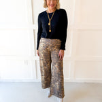 Animal Print Wide Leg Pants