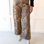 Animal Print Wide Leg Pants