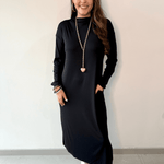 Anise Black Midi Dress