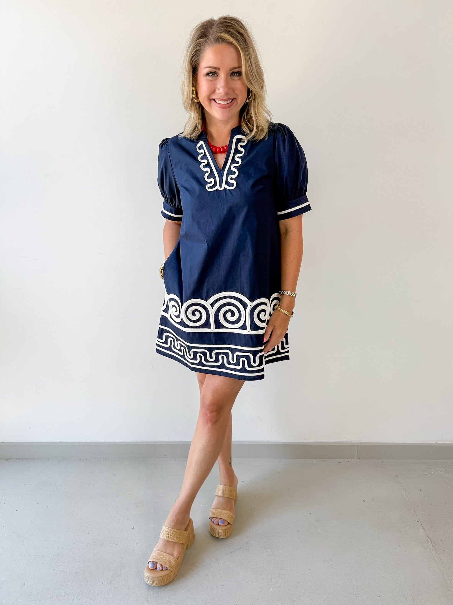 Applique Embroidered Shift Dress