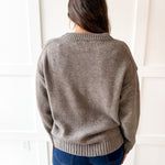Argyle Design Knit Top- Grey Brown