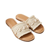 Artisan Woven Shell Slip On Sandal