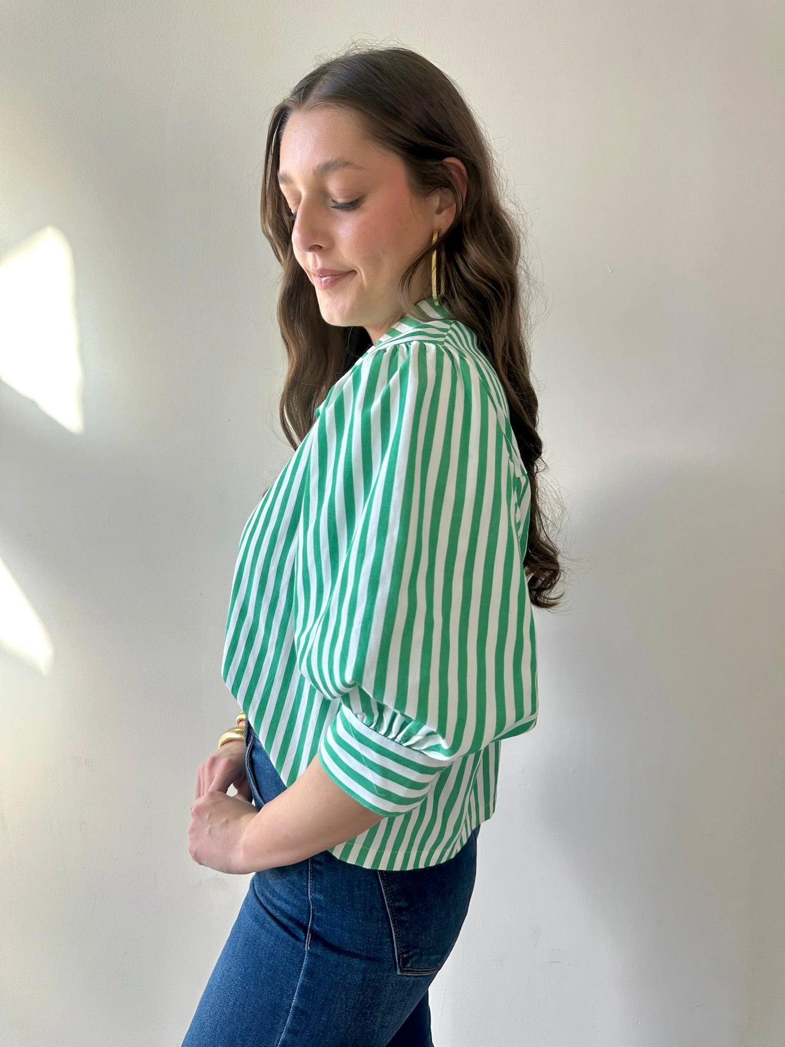 Ashley Striped Green Top