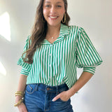 Ashley Striped Green Top