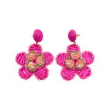 Aster Pink Floral Earrings