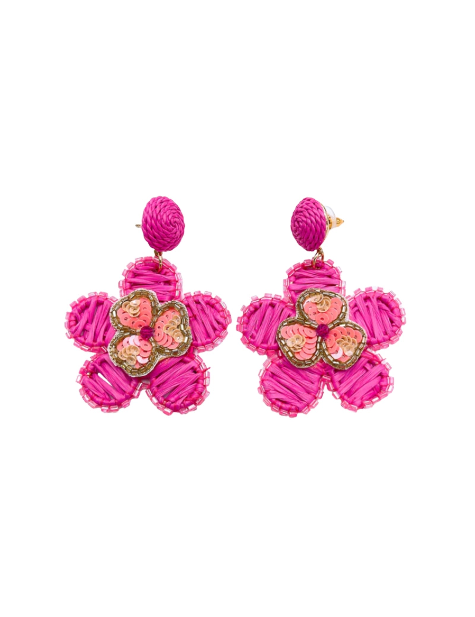 Aster Pink Floral Earrings