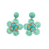 Aster Teal Floral Earrings