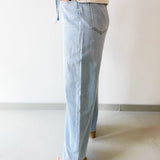 Baggy Straight Linen Jeans
