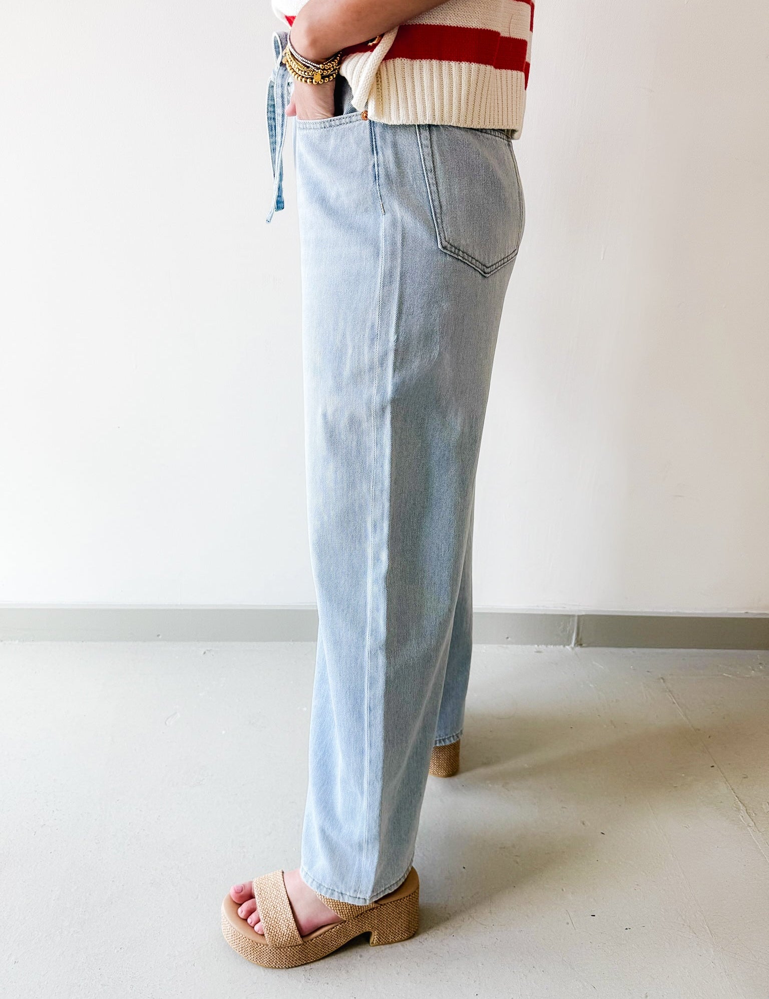 Baggy Straight Linen Jeans
