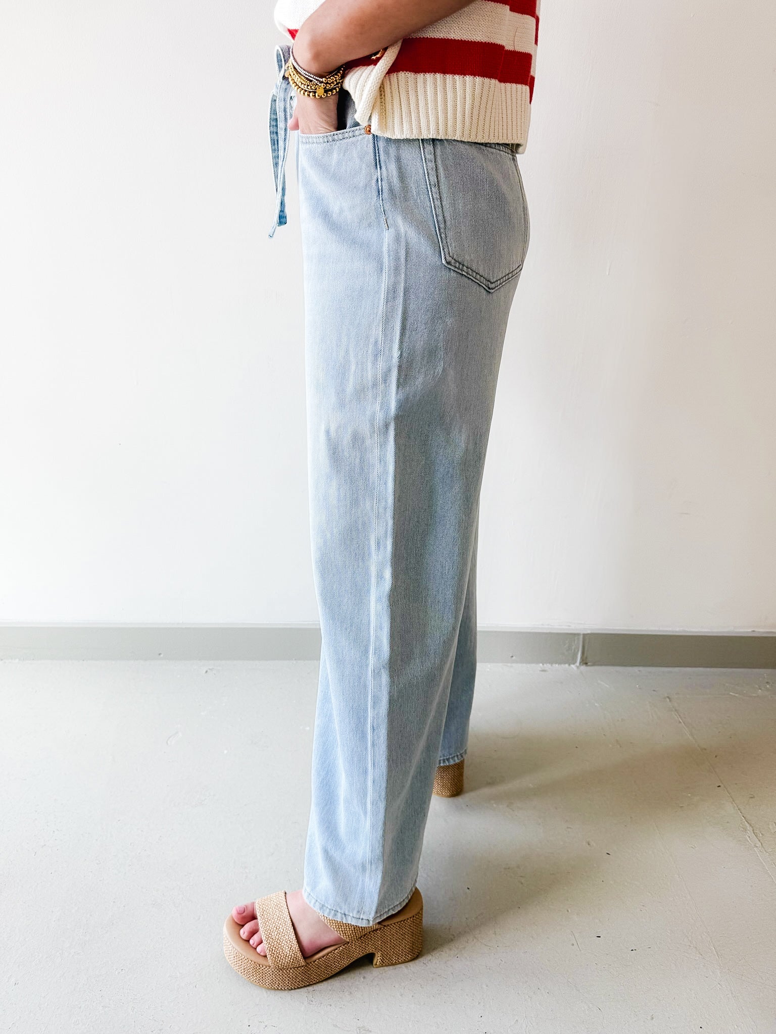 Baggy Straight Linen Jeans