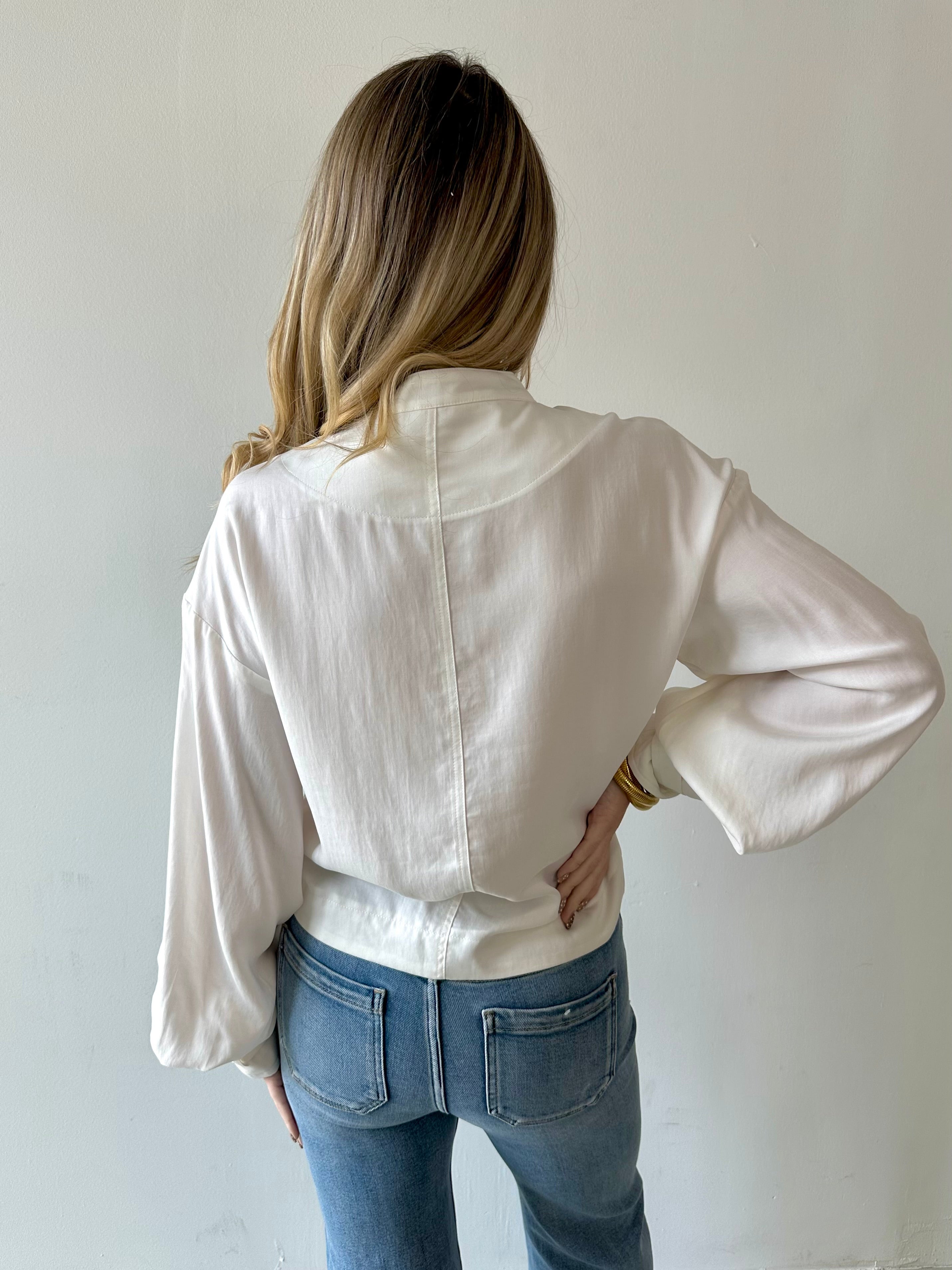 Balloon Sleeve Bomber Jacket